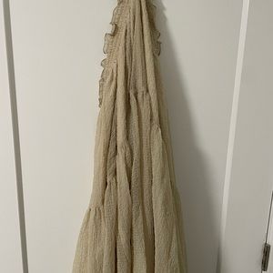 Beige floor length skirt